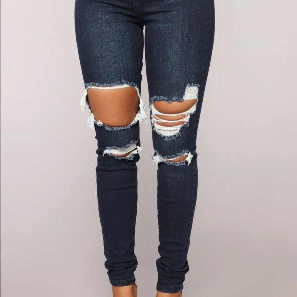 Fashion Nova Aubrey High Rise Distressed Jeans
